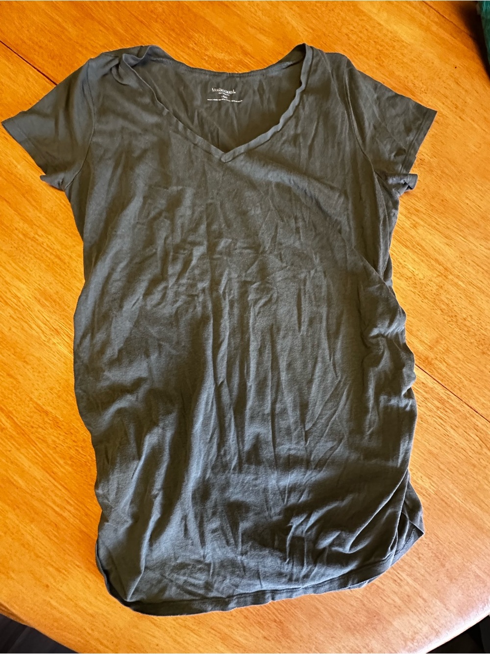 Motherhood Maternity Short Sleeve V-Neck Tee - Olive Green